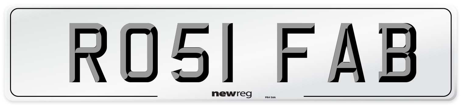 RO51 FAB Number Plate from New Reg